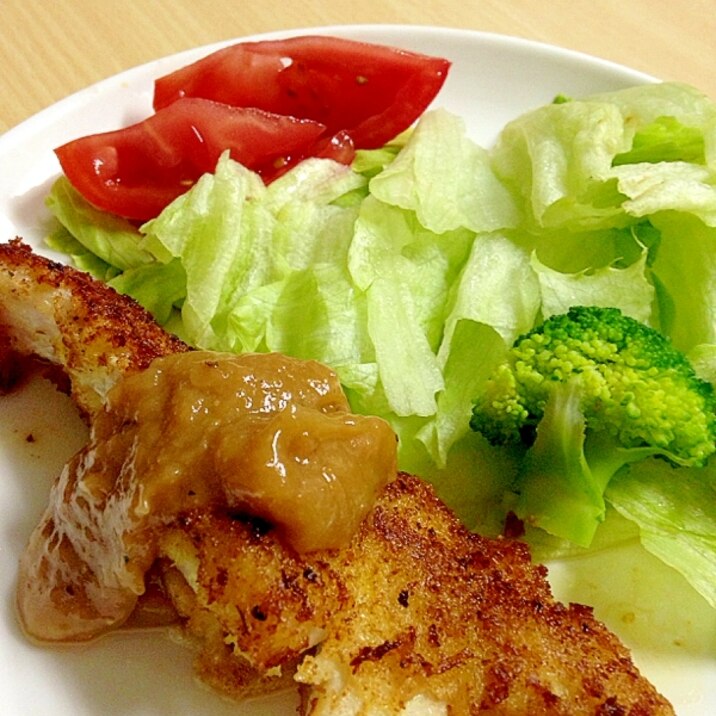 真鱈のパン粉焼き☆梅干しソースでサッパリ☆